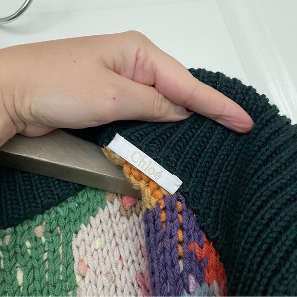 CHLOE Chunky Knit Multi-color Runway Sweater \\ S - Picture 14 of 14